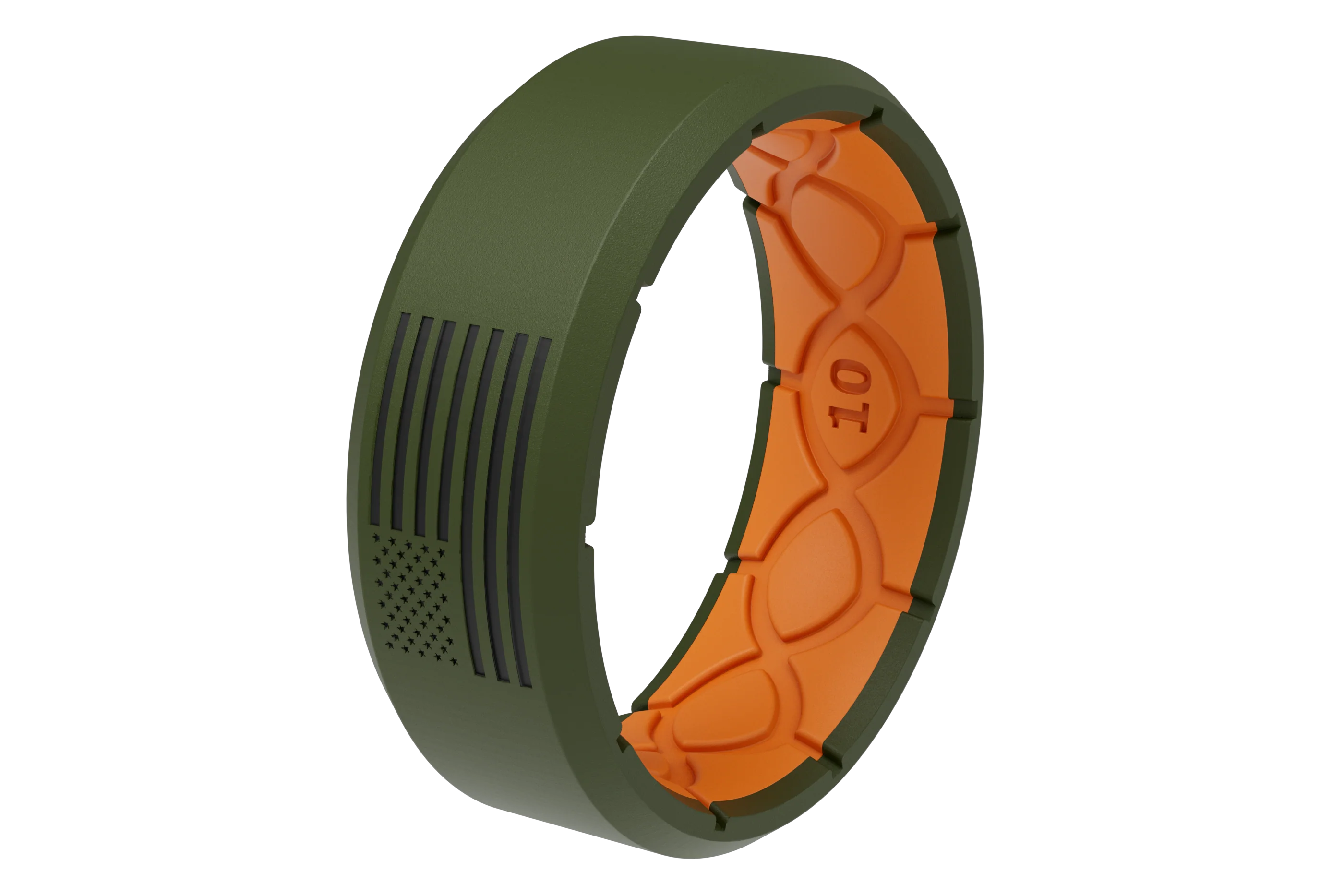 Edge Hero - America Moss Green & Black Flag Ring - Image 2