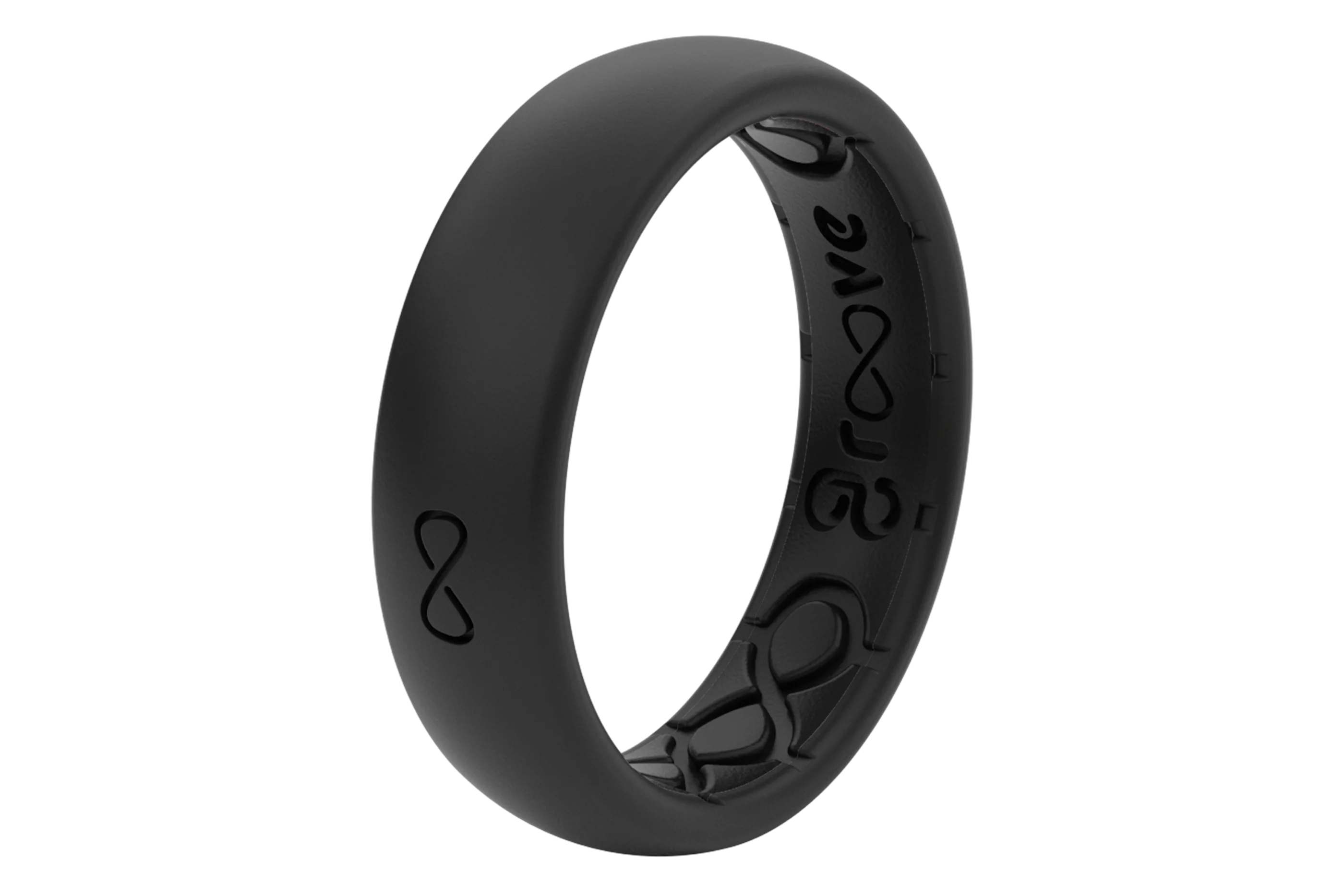 Solid Midnight Black Thin Ring - Image 2