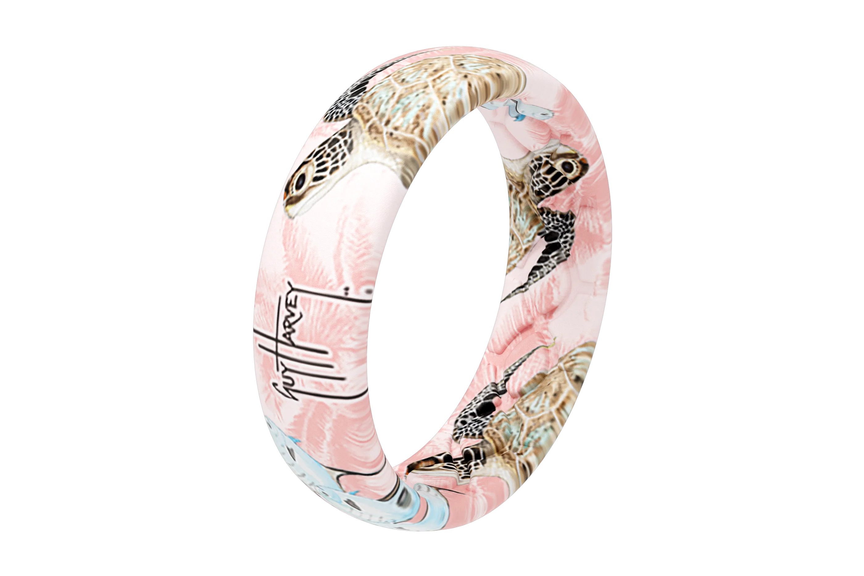Guy Harvey Pink Sea Turtle Thin Ring - Image 2