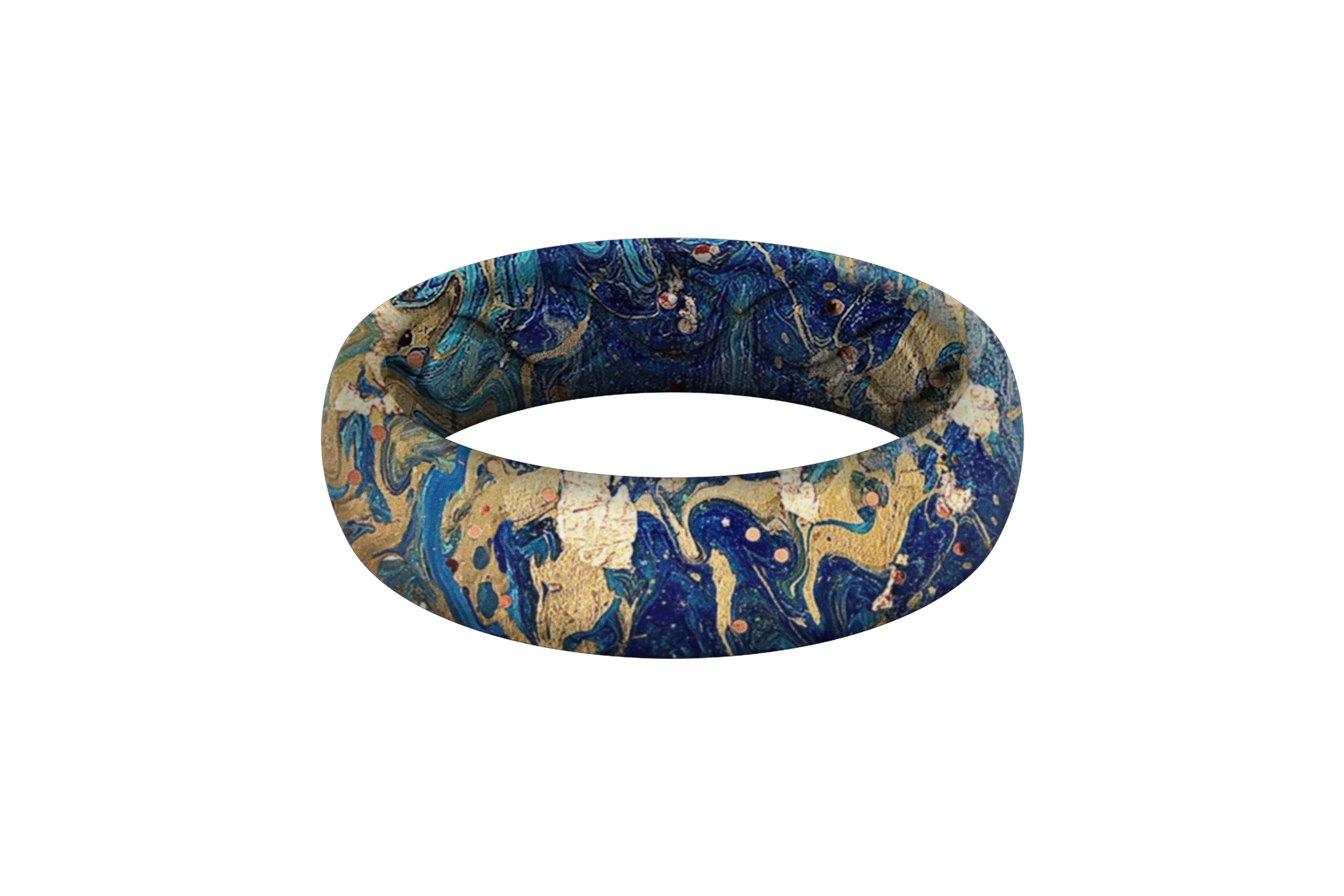 Blue Swirl Thin Ring